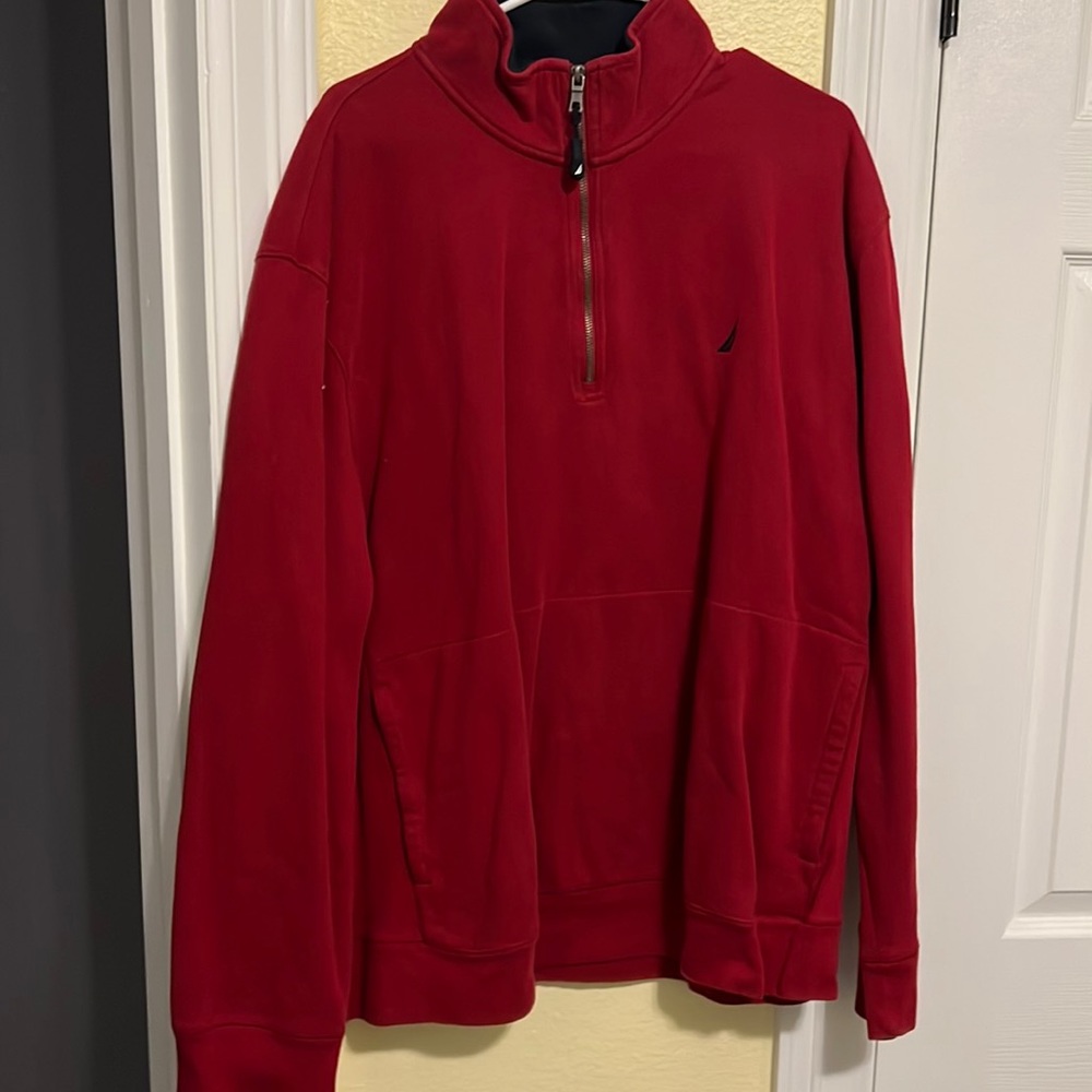 Nautica 3/4 zip up, red, XXL size
